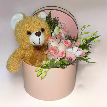 Perfect Gift Set- Pink Roses with Teddy bear